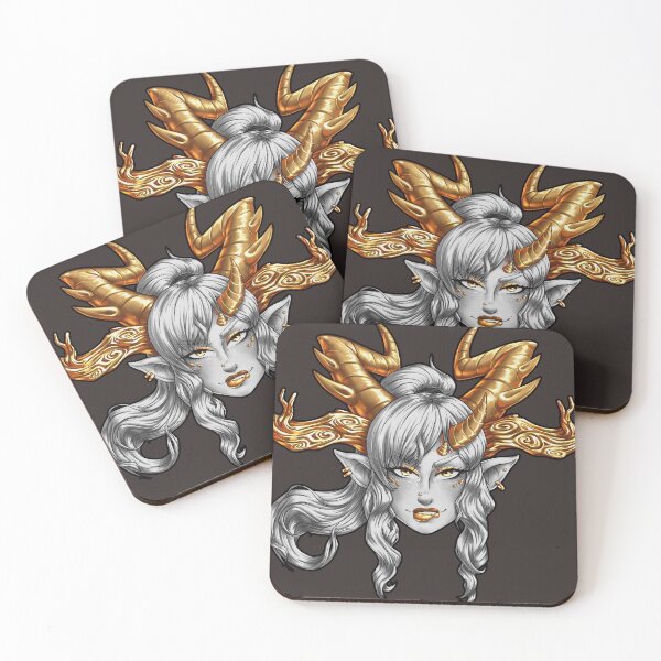 Item preview, Tiefling with Golden Horns designed and sold by feywildfolio.