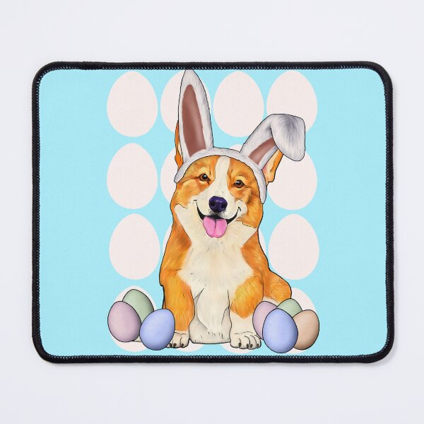 Item preview, Corgi dog with bunny ears and Easter eggs designed and sold by Mehu.