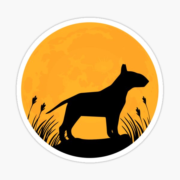 Item preview, bull terrier Dog lover Silhouette in full moon gift designed and sold by alaechamlal.