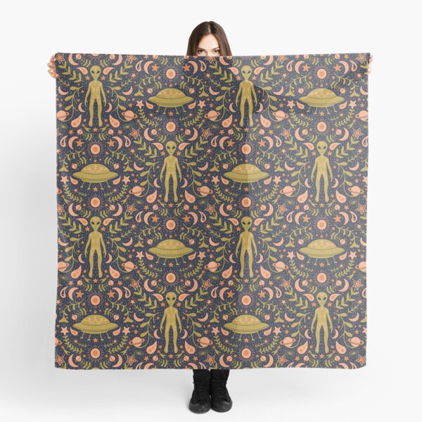 Item preview, Folk Art Alien in Olive Green & Peach designed and sold by somecallmebeth.