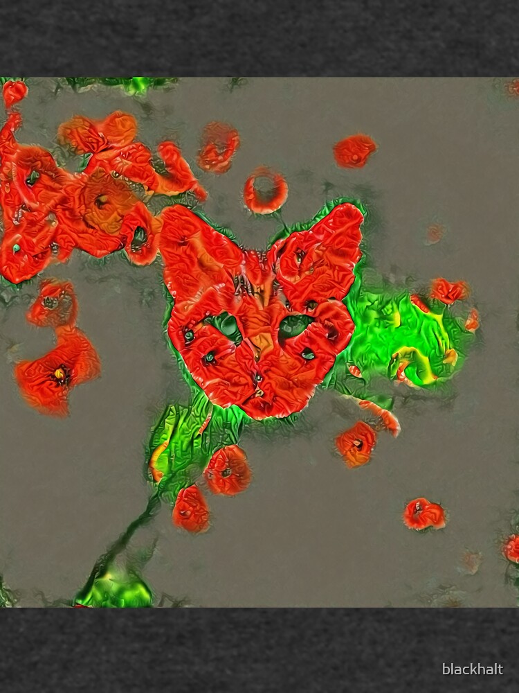 Ninja cat hiding in poppies #Art by blackhalt