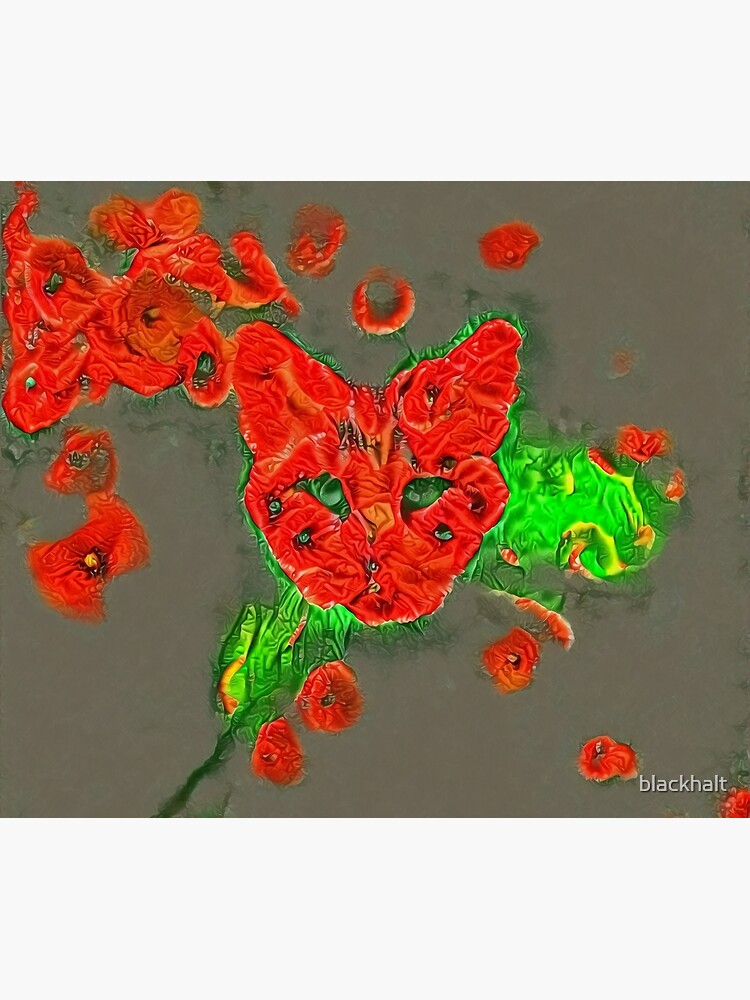 Ninja cat hiding in poppies #Art by blackhalt
