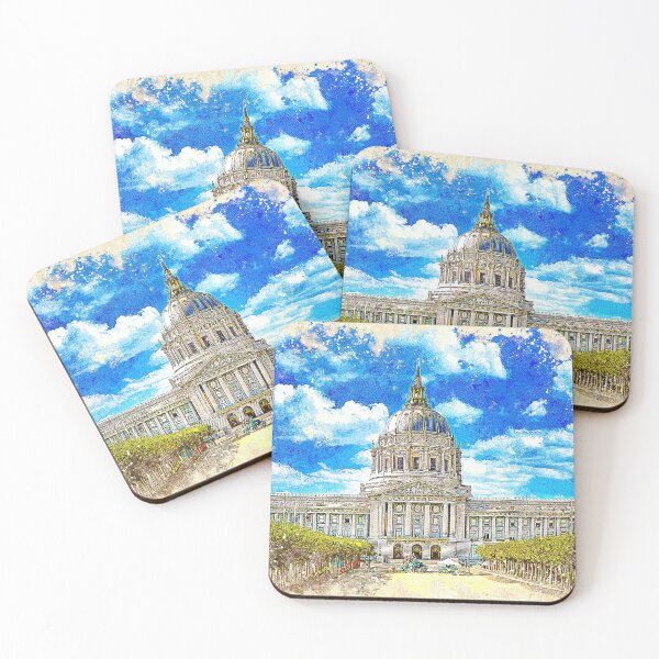 Item preview, San Francisco City Hall - colored drawing designed and sold by NickoPrints.