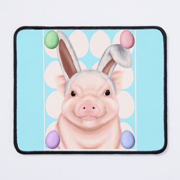 Item preview, Pig with bunny ears and Easter eggs designed and sold by Mehu.