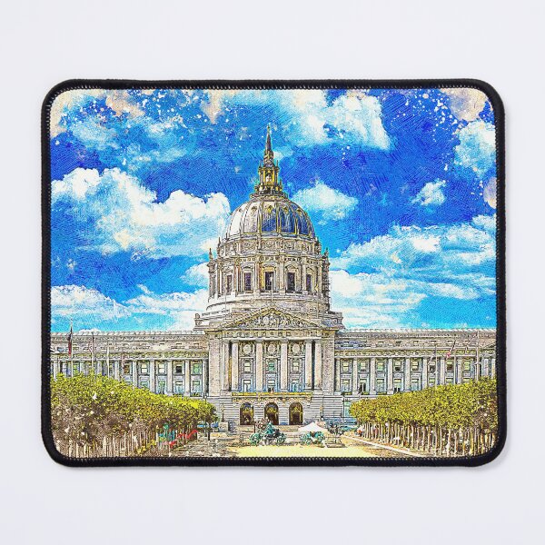 Item preview, San Francisco City Hall - colored drawing designed and sold by NickoPrints.