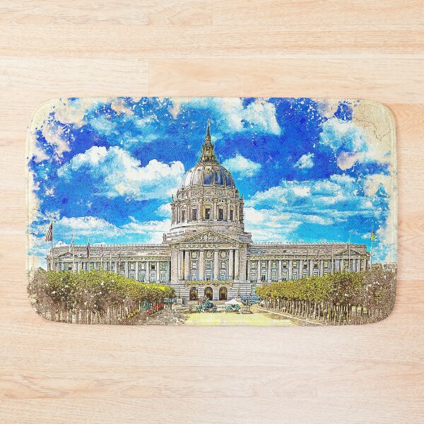 Item preview, San Francisco City Hall - colored drawing designed and sold by NickoPrints.