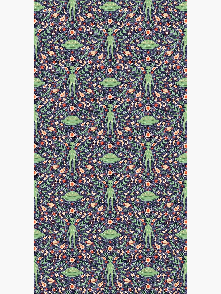 Folk Art Alien in Teal, Purple & Orange by somecallmebeth