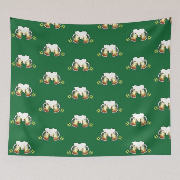 Item preview, Beer Cheer with two shamrock clovers designed and sold by iduzarts.