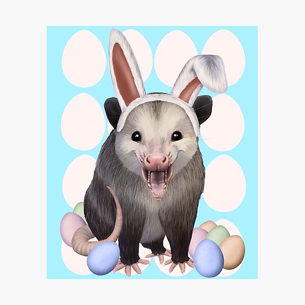 Item preview, Possum with bunny ears and Easter eggs designed and sold by Mehu.