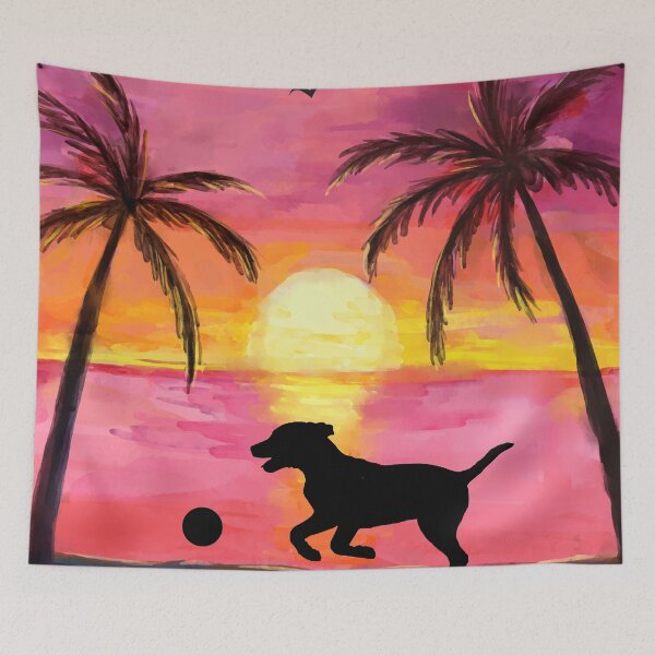 Item preview, Beach Sunset Dog designed and sold by HappyLifeCreate.