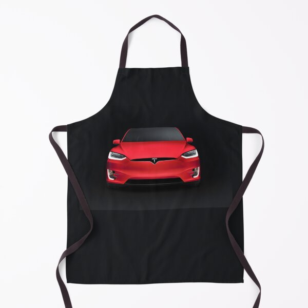 Item preview, Red Tesla X SUV electric car front on black art photo print designed and sold by MaximImages .com Exquisite Arts.