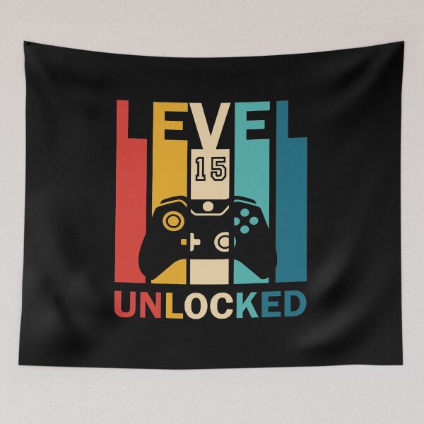 Item preview,  Level 15 Unlocked Shirt Funny Video Gamer 15th Birthday Gift T-Shirt designed and sold by Tidasse ⭐⭐⭐⭐⭐.