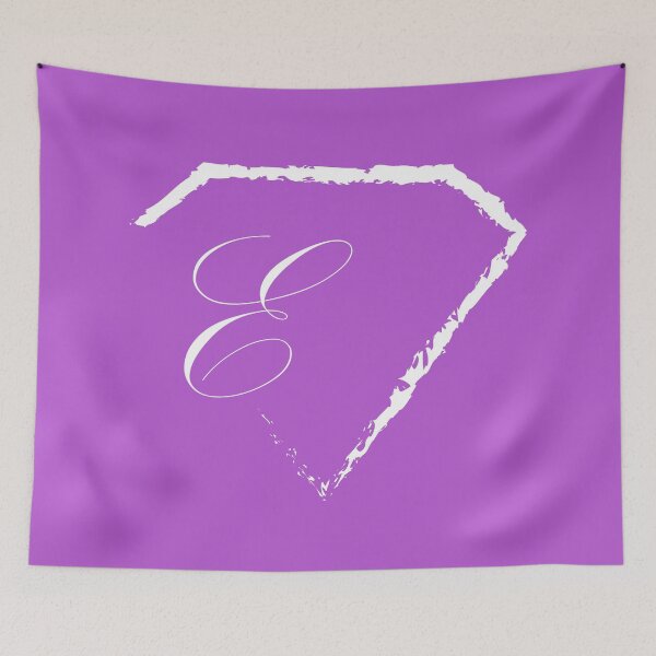 Item preview, E letter monogram initial diamond white designed and sold by mixtape80.