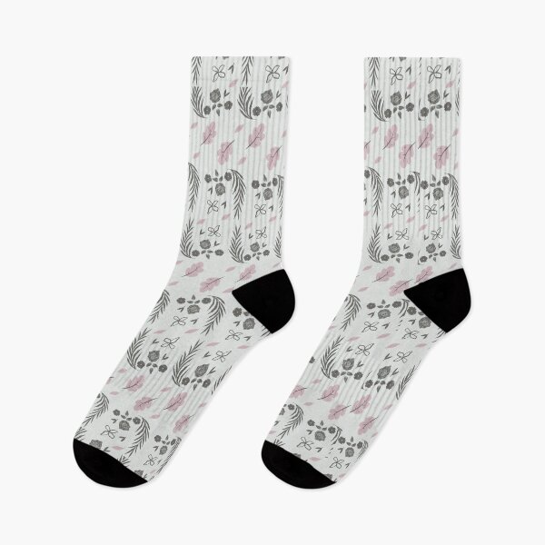Item preview, Batik grey and pink flower, leaf - Batiks designed and sold by Heavdaiin.