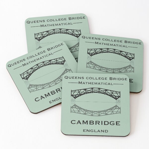 Item preview, Cambridge Queens College Mathematical bridge in Ink with Cambridge Blue background  designed and sold by Elizabeth-Banks.
