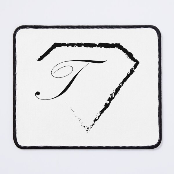 Item preview, T letter monogram initial diamond black designed and sold by mixtape80.