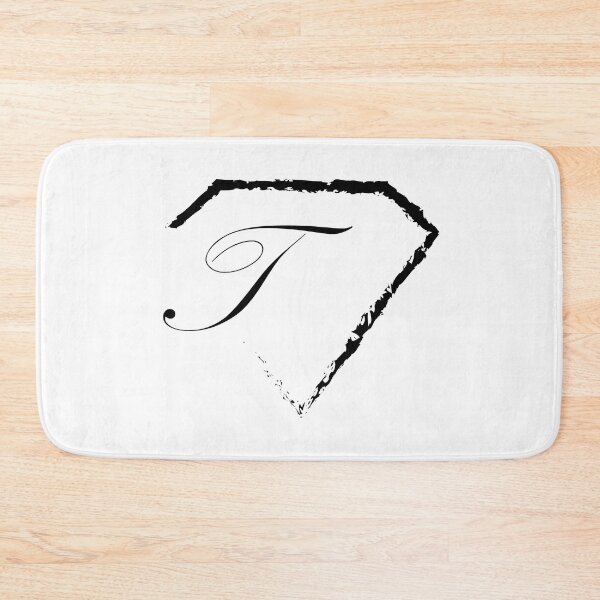Item preview, T letter monogram initial diamond black designed and sold by mixtape80.