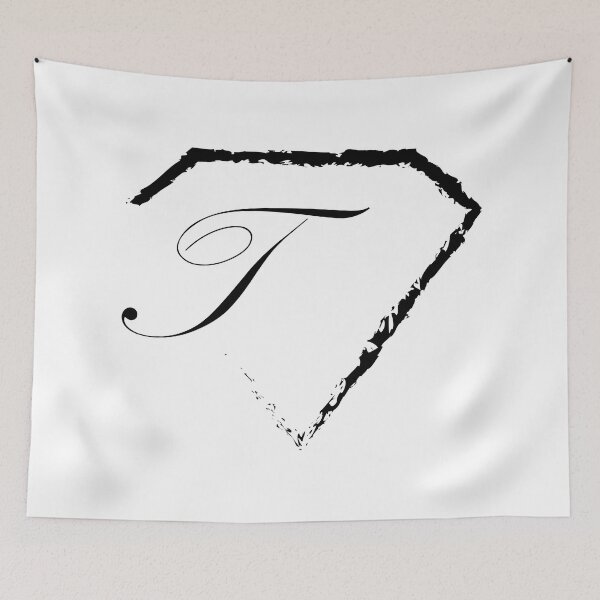 Item preview, T letter monogram initial diamond black designed and sold by mixtape80.