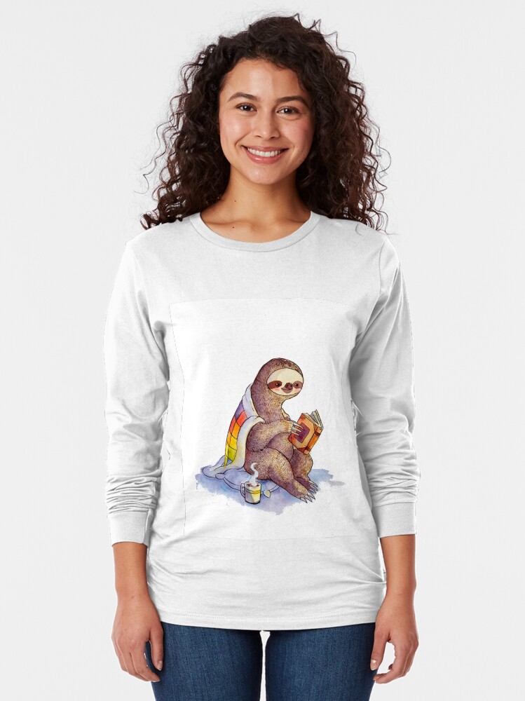 Alternate view of Cozy Sloth Long Sleeve T-Shirt