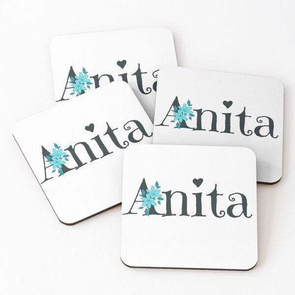 Item preview, Name Anita with blue flower designed and sold by Coffee Lifestyle.