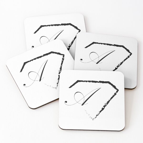 Item preview, A letter monogram initial diamond black designed and sold by mixtape80.