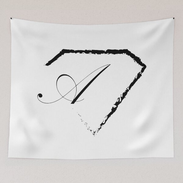 Item preview, A letter monogram initial diamond black designed and sold by mixtape80.