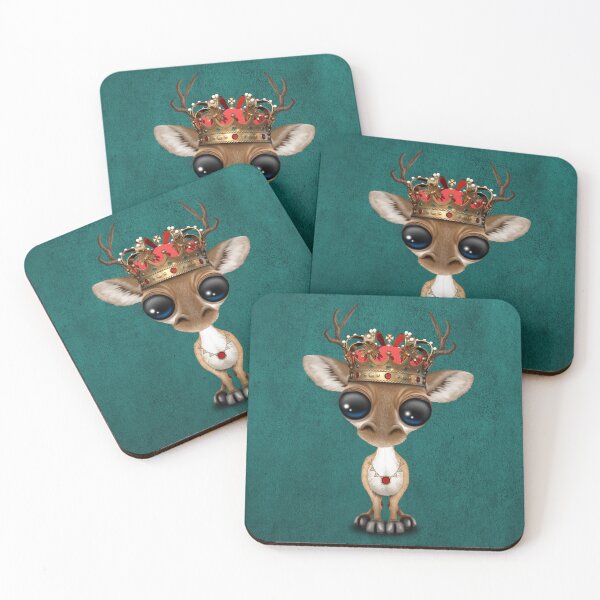 Item preview, Cute Royal Deer Wearing Crown Blue designed and sold by JeffBartels.
