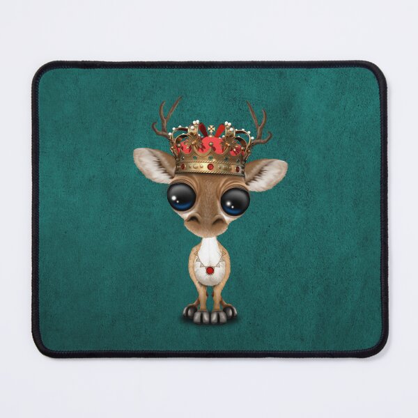Item preview, Cute Royal Deer Wearing Crown Blue designed and sold by JeffBartels.