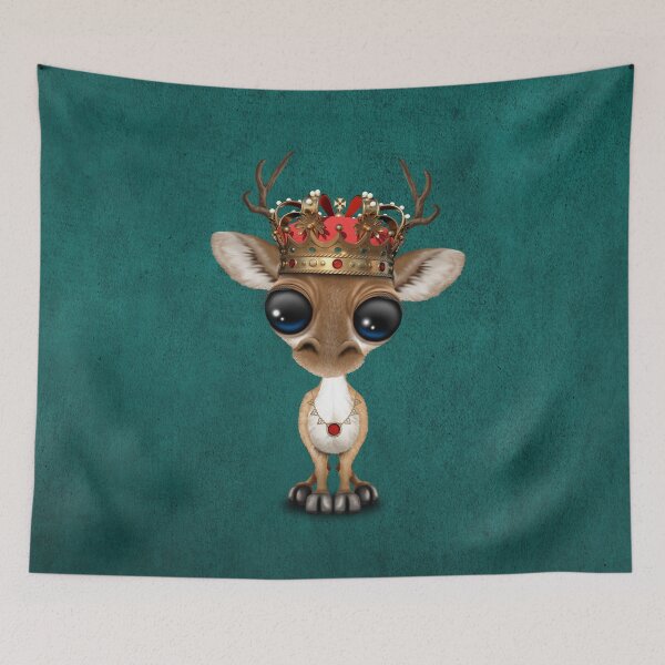 Item preview, Cute Royal Deer Wearing Crown Blue designed and sold by JeffBartels.