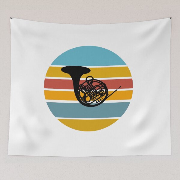 Item preview, Horn musical instrument retro sunset designed and sold by Inspirationmotivation.