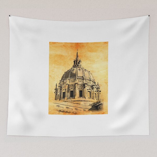 Item preview, The dome of the San Francisco City Hall blended on old paper designed and sold by NickoPrints.