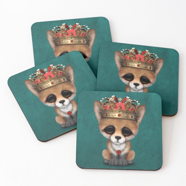 Item preview, Cute Royal Fox Wearing Crown Blue designed and sold by JeffBartels.