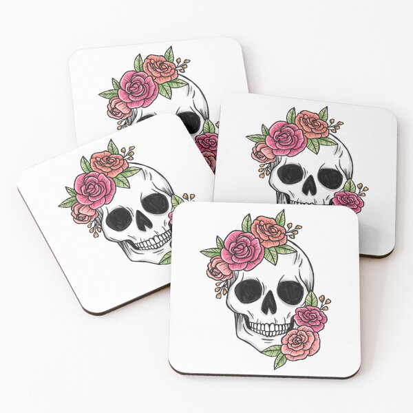 Item preview, Floral skull designed and sold by WildPilotLLC.