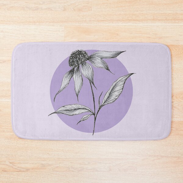 Item preview, Handdrawn Wildflower/ Echinacea/ Coneflower with lilac background designed and sold by artbyminakshi.