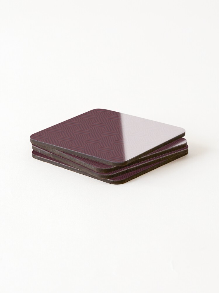 Thumbnail 4 of 5, Coasters (Set of 4), Red Geometric Pattern Essential designed and sold by NotUrAverageART.
