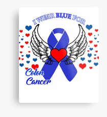 I wear blue for colon cancer awereness shirt Metal Print