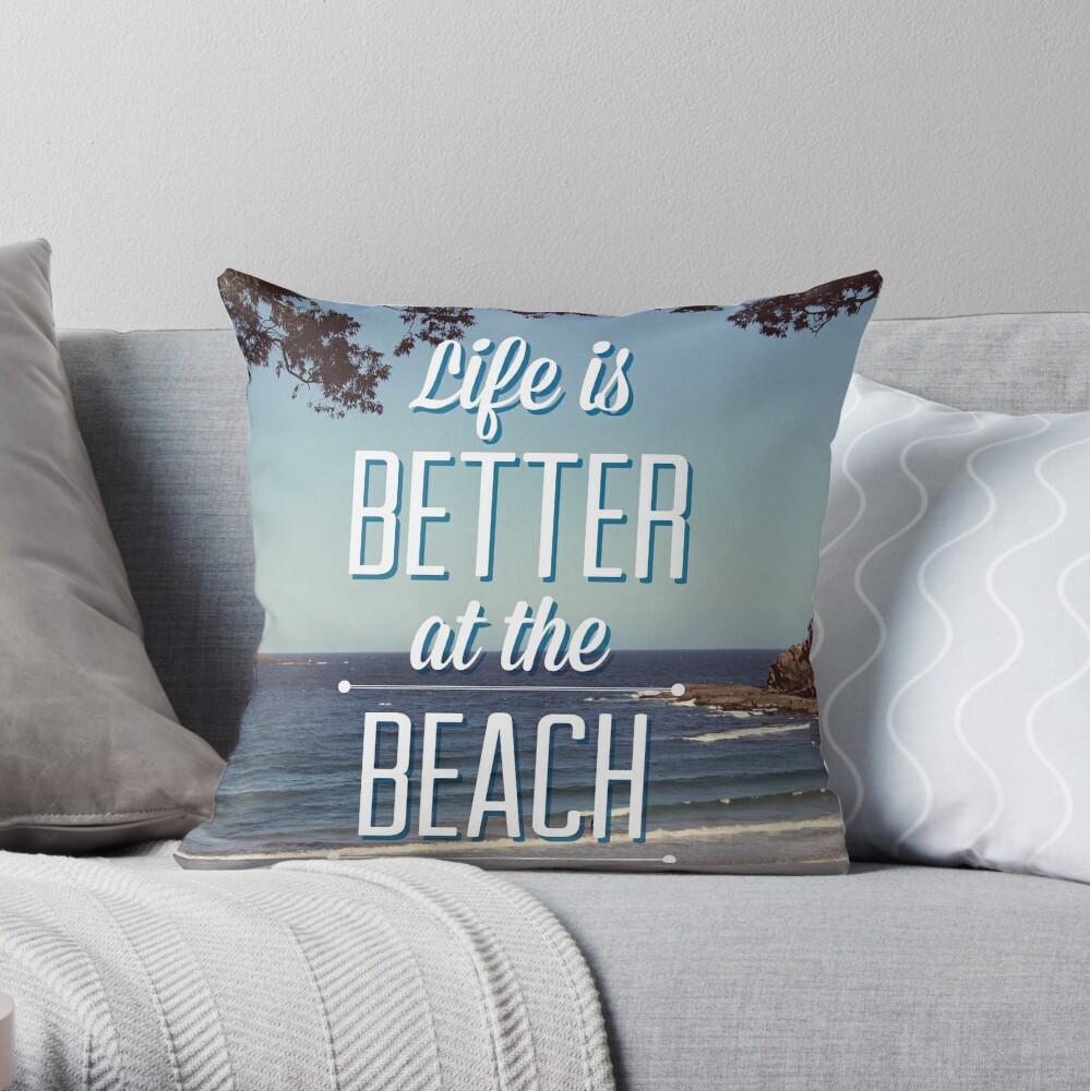 Life is better outlet at the beach pillow