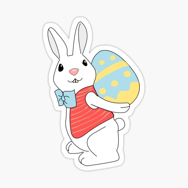 Item preview, Happy Easter sticker - Easter bunny sticker designed and sold by Marcia-Motivos.