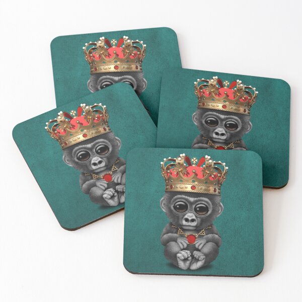 Item preview, Cute Royal Gorilla Wearing Crown Blue designed and sold by JeffBartels.