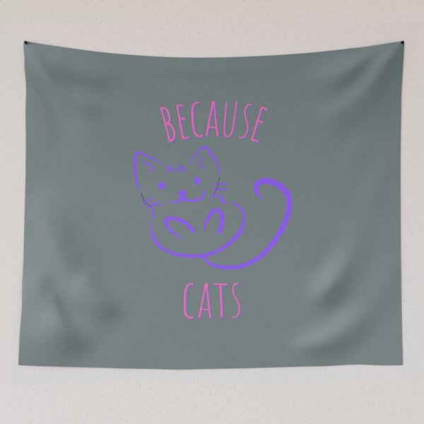 Item preview, Because Cats Cute Kawaii Pink and Purple designed and sold by ladytarleton.