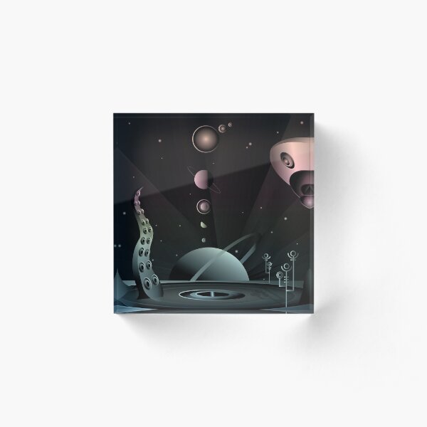 Alien Landscape Acrylic Block