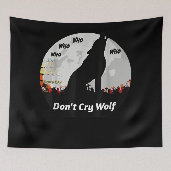 Item preview, Cry Wolf or Don't Cry Wolf A Black Wolf Howling at the Moon designed and sold by GouwensRick.