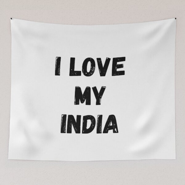 Item preview, I love my india- loves india black and white simple font- text based designed and sold by PacePoint.