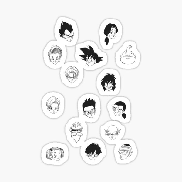 Dragon Ball characters sticker sheet and patterns Sticker