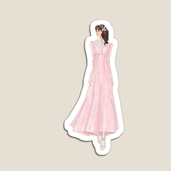 Aperçu de l'œuvre Eloise Bridgerton Robe de jour longue rose créée et vendue par DashwoodStyle.