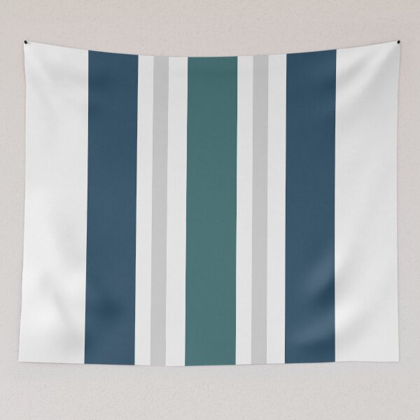 Item preview, Bold Modern Boho Stripes Navy Blue, Gray and Green designed and sold by Deutschic.