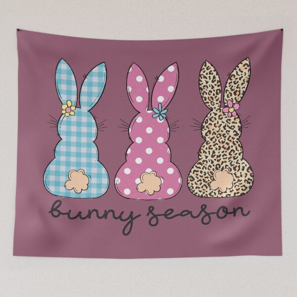 Aperçu de l'œuvre Bunny Season Pâques Trois Lapins créée et vendue par Digital-Thought.