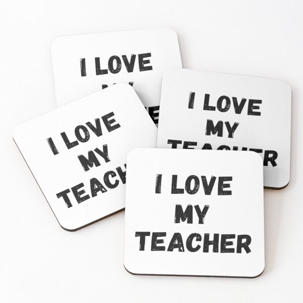 Item preview,  I love my teacher- loves teacher black and white simple font- text based designed and sold by PacePoint.