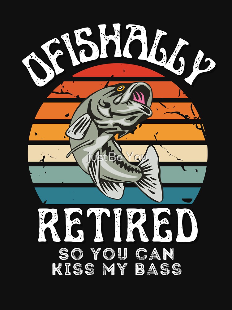 Men's Funny Fishing T-shirt Ofishally Retired Vintage Shirt Fisherman Gift  Humor Bass Fish Tee Unisex Man Graphic Tee 