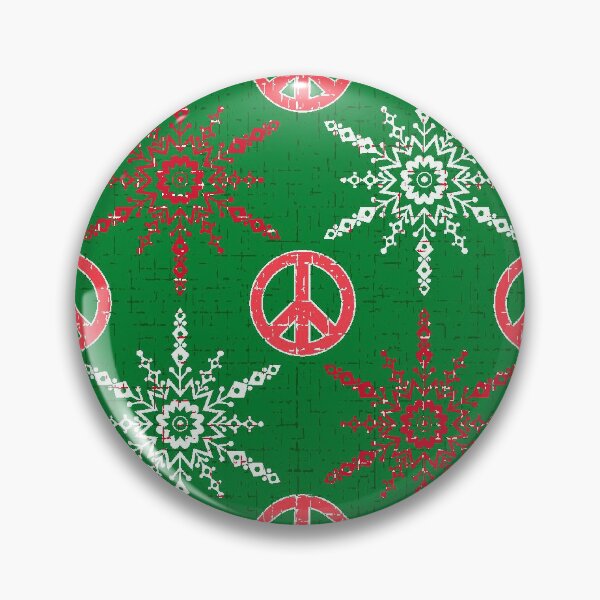 Item preview, Festive green and red peace signs with snowflakes. designed and sold by SandraPDesigns.